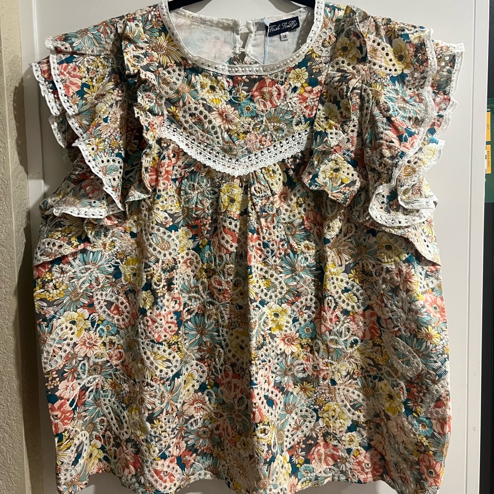 Floral Ruffle Sleeve Top